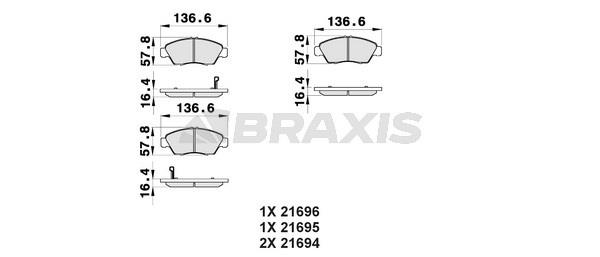 Braxis AB0170 Brake Pad Set, disc brake AB0170