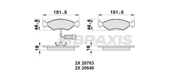 Braxis AB0169 Brake Pad Set, disc brake AB0169