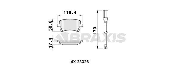 Braxis AB0159 Brake Pad Set, disc brake AB0159
