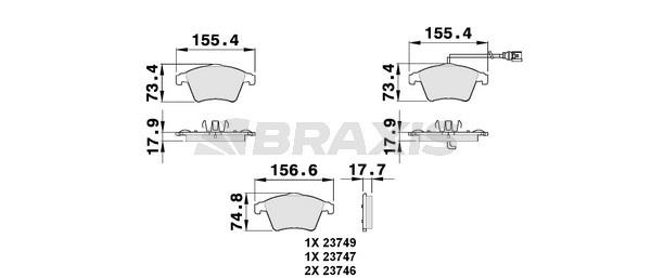 Braxis AB0148 Brake Pad Set, disc brake AB0148