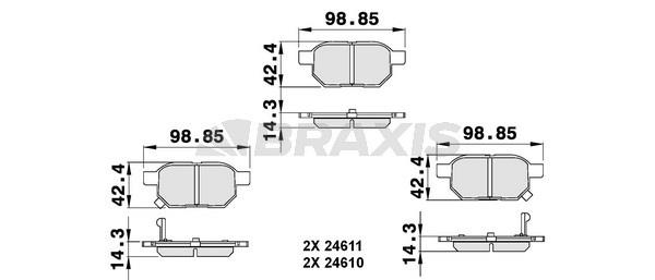 Braxis AB0138 Brake Pad Set, disc brake AB0138
