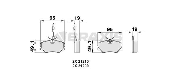 Braxis AB0127 Brake Pad Set, disc brake AB0127