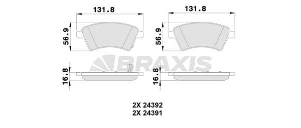 Braxis AB0121 Brake Pad Set, disc brake AB0121