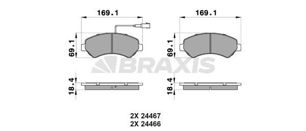 Braxis AB0111 Brake Pad Set, disc brake AB0111