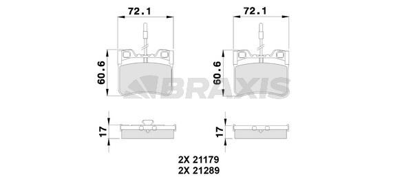 Braxis AB0108 Brake Pad Set, disc brake AB0108