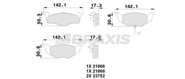 Braxis AB0102 Brake Pad Set, disc brake AB0102