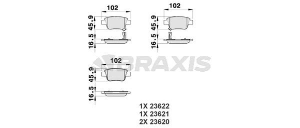 Braxis AB0101 Brake Pad Set, disc brake AB0101