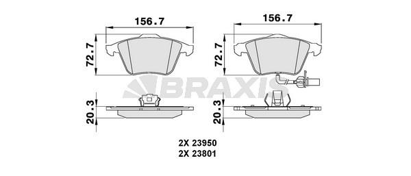 Braxis AB0087 Brake Pad Set, disc brake AB0087