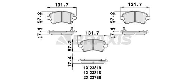 Braxis AB0082 Brake Pad Set, disc brake AB0082