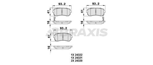 Braxis AB0065 Brake Pad Set, disc brake AB0065