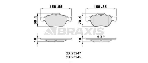 Braxis AB0061 Brake Pad Set, disc brake AB0061