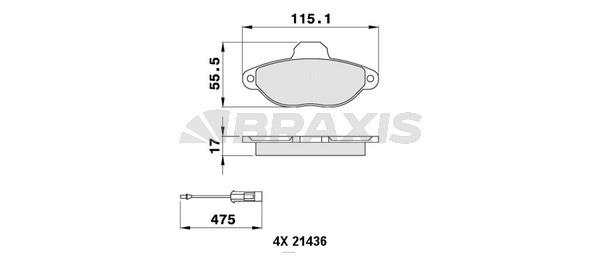 Braxis AB0058 Brake Pad Set, disc brake AB0058