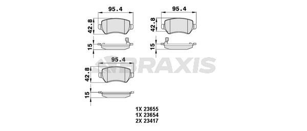 Braxis AB0056 Brake Pad Set, disc brake AB0056