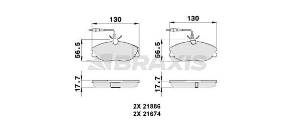 Braxis AB0048 Brake Pad Set, disc brake AB0048