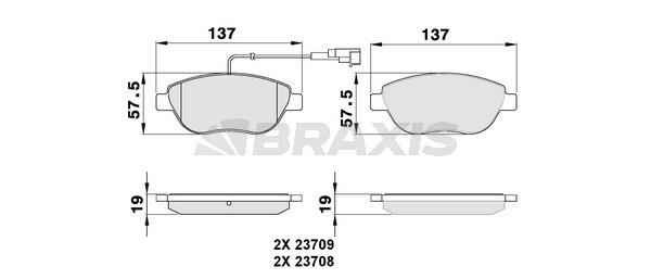 Braxis AB0045 Brake Pad Set, disc brake AB0045