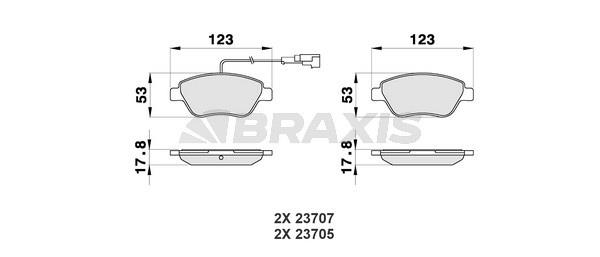 Braxis AB0012 Brake Pad Set, disc brake AB0012