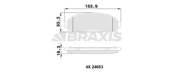 Braxis AA0509 Brake Pad Set, disc brake AA0509