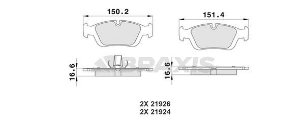 Braxis AA0427 Brake Pad Set, disc brake AA0427