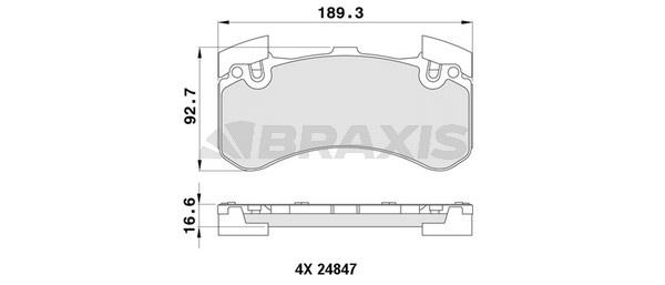 Braxis AA0420 Brake Pad Set, disc brake AA0420