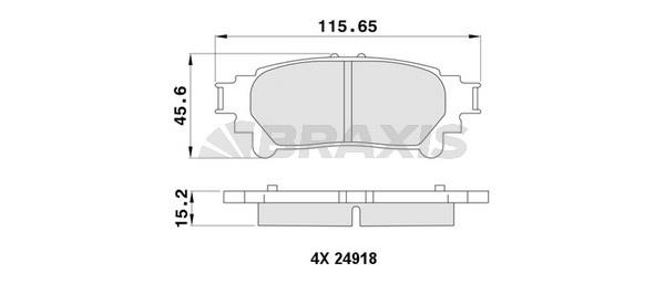 Braxis AA0385 Brake Pad Set, disc brake AA0385