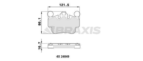 Braxis AA0358 Brake Pad Set, disc brake AA0358