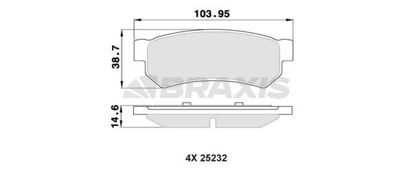 Braxis AA0357 Brake Pad Set, disc brake AA0357