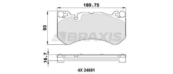 Braxis AA0356 Brake Pad Set, disc brake AA0356