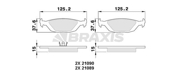 Braxis AA0344 Brake Pad Set, disc brake AA0344