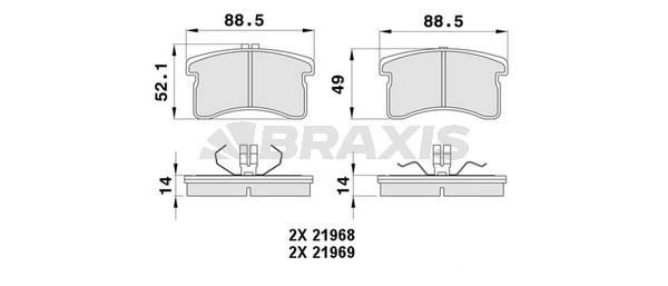 Braxis AA0330 Brake Pad Set, disc brake AA0330