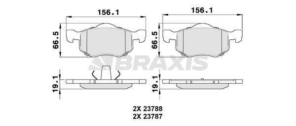 Braxis AA0327 Brake Pad Set, disc brake AA0327