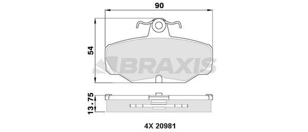 Braxis AA0325 Brake Pad Set, disc brake AA0325