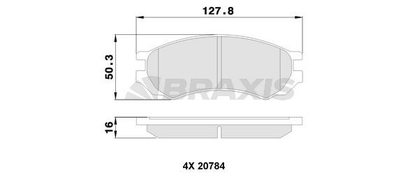 Braxis AA0322 Brake Pad Set, disc brake AA0322