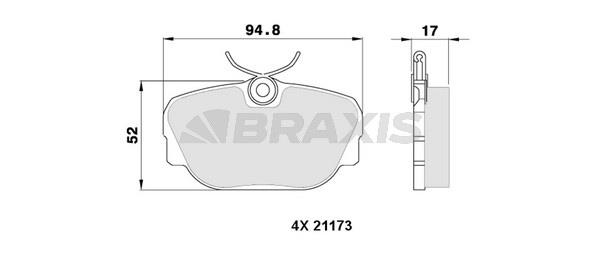 Braxis AA0319 Brake Pad Set, disc brake AA0319