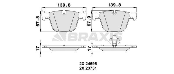 Braxis AA0314 Brake Pad Set, disc brake AA0314