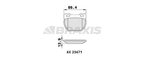 Braxis AA0293 Brake Pad Set, disc brake AA0293