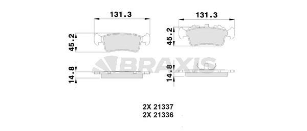 Braxis AA0291 Brake Pad Set, disc brake AA0291