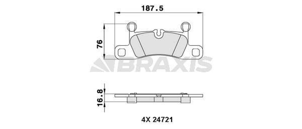 Braxis AA0283 Brake Pad Set, disc brake AA0283