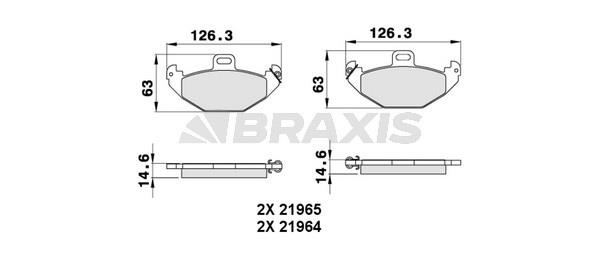 Braxis AA0263 Brake Pad Set, disc brake AA0263