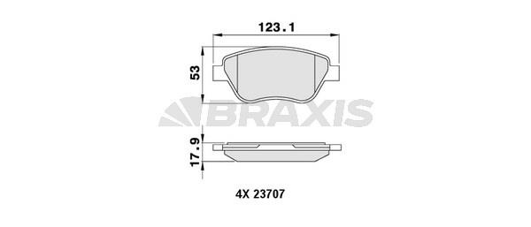 Braxis AA0246 Brake Pad Set, disc brake AA0246