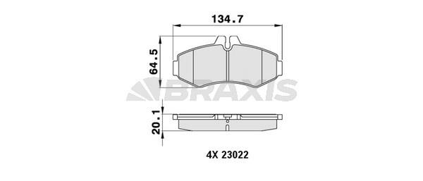 Braxis AA0232 Brake Pad Set, disc brake AA0232