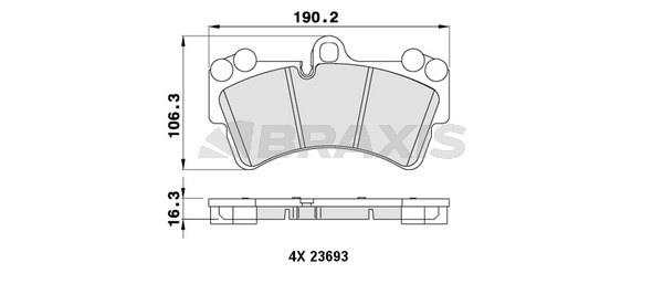 Braxis AA0199 Brake Pad Set, disc brake AA0199
