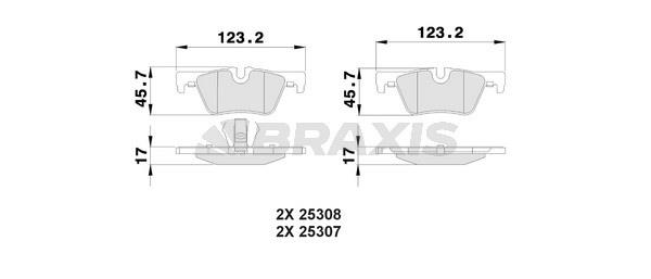 Braxis AA0196 Brake Pad Set, disc brake AA0196