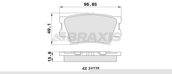 Braxis AA0174 Brake Pad Set, disc brake AA0174