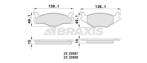 Braxis AA0167 Brake Pad Set, disc brake AA0167