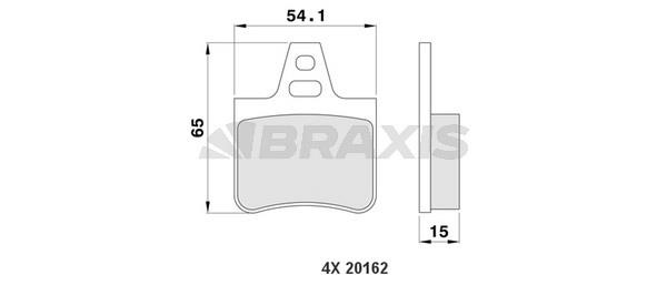 Braxis AA0164 Brake Pad Set, disc brake AA0164