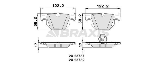 Braxis AA0157 Brake Pad Set, disc brake AA0157