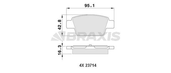 Braxis AA0154 Brake Pad Set, disc brake AA0154
