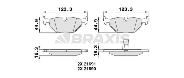 Braxis AA0148 Brake Pad Set, disc brake AA0148