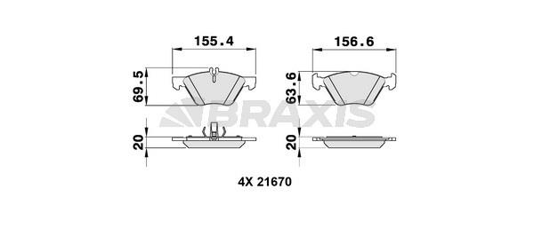 Braxis AA0139 Brake Pad Set, disc brake AA0139