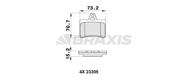 Braxis AA0132 Brake Pad Set, disc brake AA0132